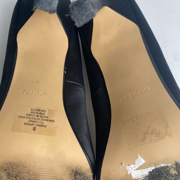 Express Pumps Heels Rhinestone Embellished Black Size 8 - Picture 10 of 10